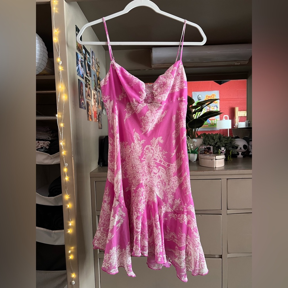 Urban Outfitters Johanna Printed Chiffon Mini Dress